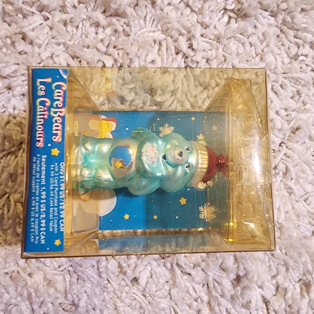 ☀️‎ Care Bears Blue Moon 2005 Blown Glass Ornament Les Calinours